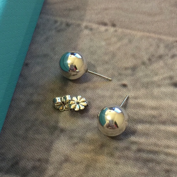 tiffany silver ball stud earrings